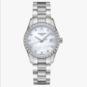 Longines Conquest Classic mother of pearl diamonds
